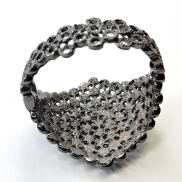 Gorgeous Hematite Rhinestone Wide Cuff Bracelet - Picture 11 of 15